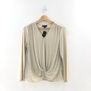 ‎Alfani Knot-Front Metallic-Striped To Pure Ivory Small